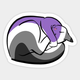 Asexual Pride Cozy Kitty Sticker